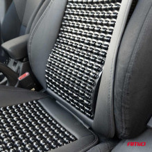 Beaded armchair seat mat with back support and headrest AMIO-03649