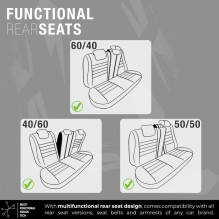 Komplet pokrowców na fotele samochodowe OTOM LIMITED 101 BLACK / RED 3-ZIP