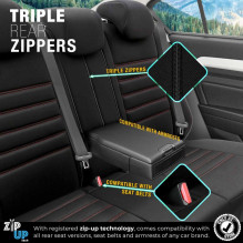 Komplet pokrowców na fotele samochodowe OTOM LIMITED 101 BLACK / RED 3-ZIP