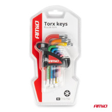 Trumpų TORX raktų rinkinys, 9 vnt. S2 AMIO-04300