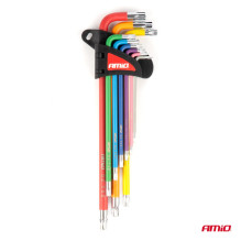 Extra long TORX keys set, Allen keys, 9-piece set, S2 AMIO-04301