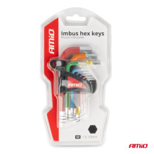 HEX Allen keys with ball, short Allen keys, set of 9 pieces, S2 AMIO-04298