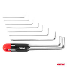 HEX Allen keys with ball, extra long Allen keys, CRV set, 9 pcs. AMIO-04303