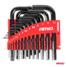 IMBUS HEX TORX CRV Allen keys set black 22 pcs AMIO-04297