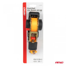 Pas transportowy z automatycznym zwijaczem 640kg 25mm 3,5m J-TYPE AMIO-03319