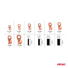 Copper eyelet connectors, heat shrink tubing, 180-piece set, AMIO-03984