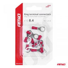 Konektory końcówki złączki oczkowe 8.4mm 10szt AMIO-03079