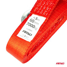 Towing rope tape 7000 kg 60 mm 5 m hook + hook AMIO-03991