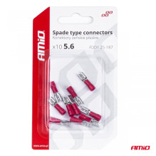 Konektory izolowane żeńskie płaskie 5.6mm 0.5-1.5mm2 10A 10 szt. AMIO-03061