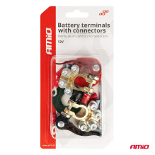 Universal brass battery clamps with connectors AMIO-04058