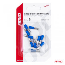 Konektory izolowane męskie walcowe okrągłe 5mm 1.5-.25mm2 15A 10 szt. AMIO-03074