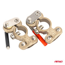 Žalvariniai savaime užsifiksuojantys akumuliatoriaus spaustukai, 2 vnt., 600A, AMIO-03846