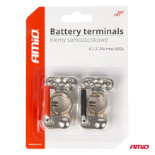 Brass self-locking battery clamps 2 pcs. 600A AMIO-03846