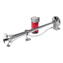 Garsinis signalas, fanfarinis, chromuotas, 12 V, AMIO-03618