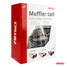 Exhaust muffler tip, stainless steel, right, double carbon, AMIO-04070