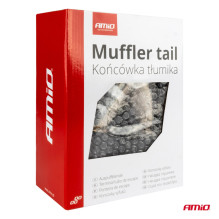 Išmetimo duslintuvo antgalis, nerūdijančio plieno, dvigubas, kairysis, anglies pluošto, AMIO-04069