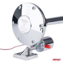 Chromuotas sirenos fanfarų garso signalas 640 mm 12V 24V AMIO-04076