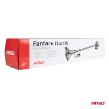 Horn fanfare horn chrome 620 mm 12V 24V LowTone AMIO-04078