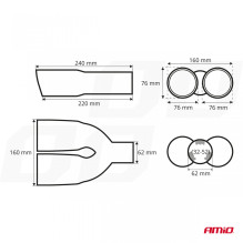 Końcówka tłumika wydechu stal nierdzewna MT 022 chrom AMIO-02646 Końcówka tłumika wydechu stal nierdzewna MT 022 chrom AMIO-02646
