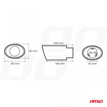 Końcówka tłumika wydechu stal nierdzewna MT 021BLC opalana AMIO-02353