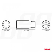 Końcówka tłumika wydechu stal nierdzewna MT 018 chrom AMIO-01318