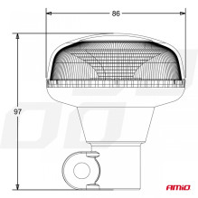 Lampa ostrzegawcza błyskowa mini kogut 18 LED R65 R10 12V 24V W21p AMIO-02922