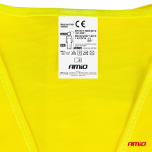 Yellow reflective warning vest XXXL with AMIO-03935 certificate