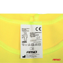 Children's yellow reflective warning vest for dogs AMIO-03937