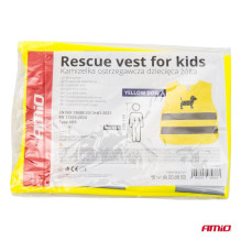 Children's yellow reflective warning vest for dogs AMIO-03937