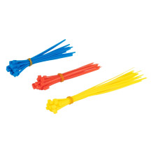 Įvairiaspalviai plastikiniai kabelių raiščiai, 60 vnt. rinkinys AMIO-04313