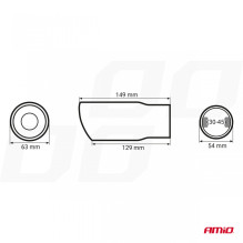 Końcówka tłumika wydechu stal nierdzewna MT 011 chrom AMIO-01311 Końcówka tłumika wydechu stal nierdzewna MT 011 chrom AMIO-01311