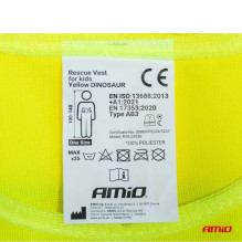 Children's yellow dinosaur reflective vest AMIO-03936