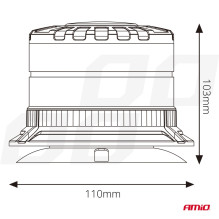 LED mirksintis įspėjamasis žibintas W29M 12V 24V AMIO-04110