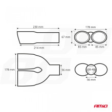 Końcówka tłumika wydechu stal nierdzewna MT 010 chrom AMIO-01310 Końcówka tłumika wydechu stal nierdzewna MT 010 chrom AMIO-01310