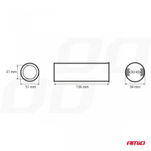 Końcówka tłumika wydechu stal nierdzewna MT 009 chrom AMIO-01309 Końcówka tłumika wydechu stal nierdzewna MT 009 chrom AMIO-01309