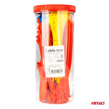 Multi-colored plastic cable ties, set of 1000 AMIO-04318