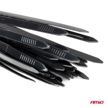 Juodi plastikiniai kabelių raiščiai, trumpi, 60 vnt. rinkinys AMIO-04314