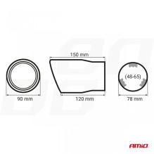 Końcówka tłumika wydechu stal nierdzewna MT 007BLC opalana AMIO-02198