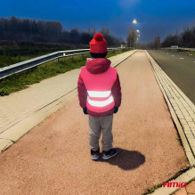 Children's pink reflective warning vest AMIO-03987