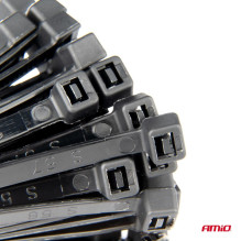 Black long plastic cable ties set of 60 AMIO-04315