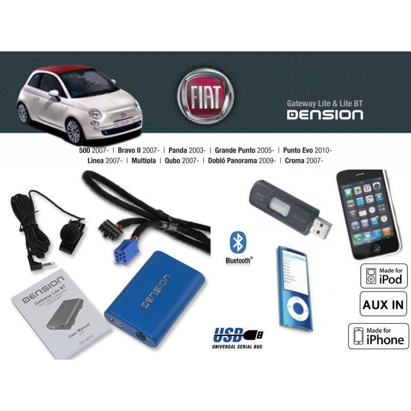 Cyfrowa zmieniarka Dension Bluetooth,USB,iPod,iPhone,AUX - Fiat,Alfa Romeo,Lancia Cyfrowa zmieniarka Dension Bluetooth,USB,iPod,iPhone,AUX - Fiat,Alfa Romeo,Lancia