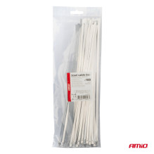Nerūdijančio plieno metaliniai kabelių raiščiai 4,6x300 mm 100 vnt. AMIO-04323
