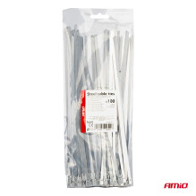 Stainless steel metal cable ties 4.6x250mm 100 pcs AMIO-04322