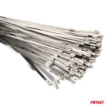 Nerūdijančio plieno metaliniai kabelių raiščiai 4,6x200 mm 100 vnt. AMIO-04321