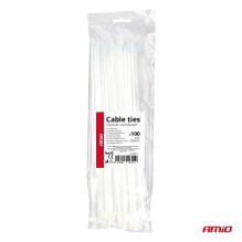 White cable ties 4.8×300mm 100 pcs AMIO-04311