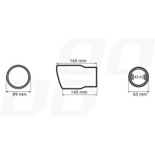 Išmetimo duslintuvo antgalis, nerūdijantis plienas, chromas, AMIO-04060
