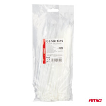 White cable ties 4.8×200mm 100 pcs AMIO-04310
