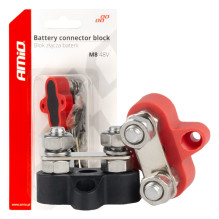 Battery connector distribution block bus bar double set max 48V M8 AMIO-03806