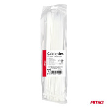 White cable ties 3.6×300mm 100 pcs AMIO-04309