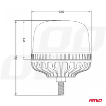 Lampa ostrzegawcza błyskowa kogut 24 LED W25SB 12V 24V AMIO-03339
